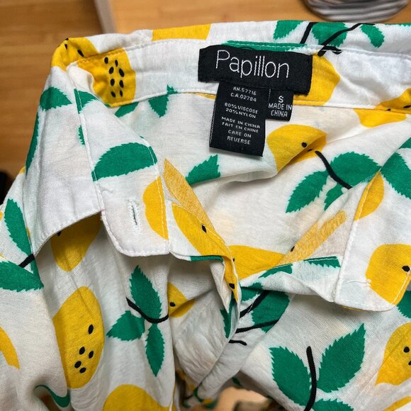 NWOT Lemon Print Papillon Blouse, Size Small - Picture 3 of 3